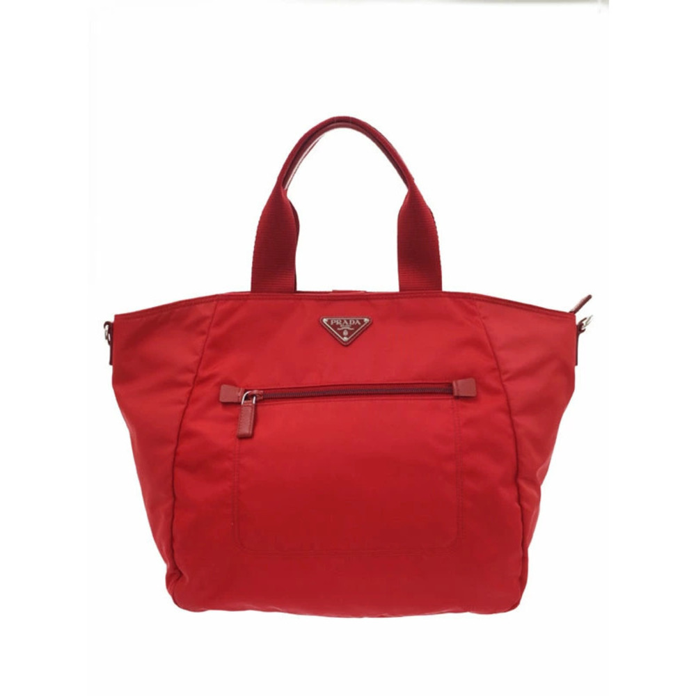 Prada Tessuto red 2way tote bag